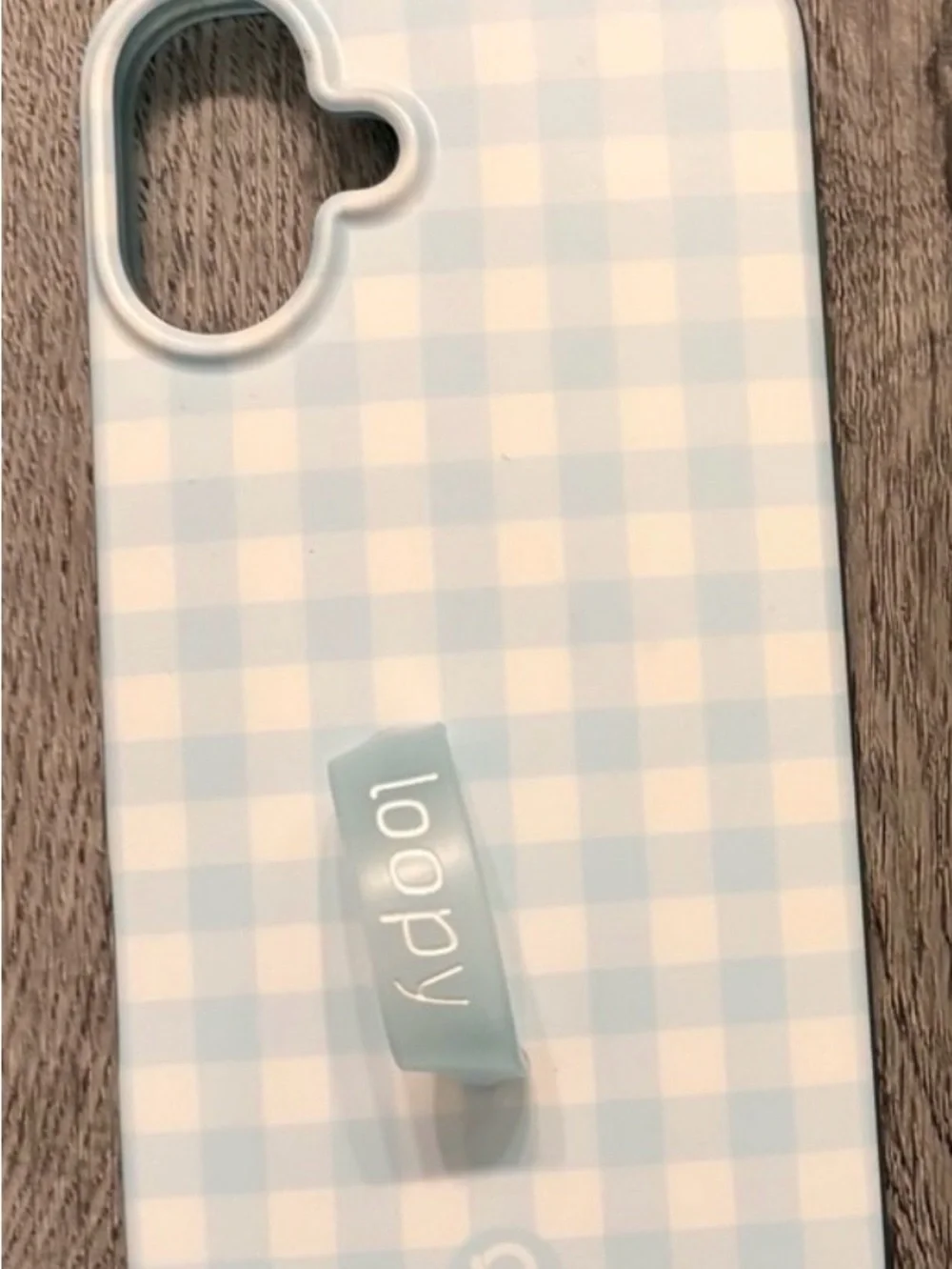 Loopy Case Blue & White Gingham Phone Case - fits iPhone 16 plus